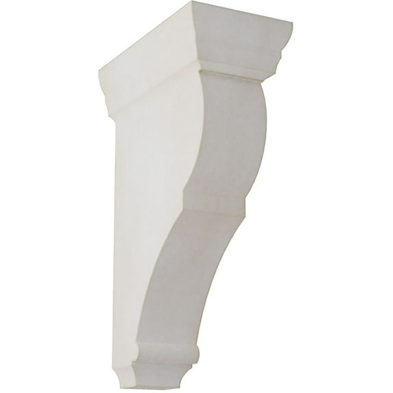 Ekena Millwork 2"W x 4 1/2"D x 8"H Small Rojas Wood Vintage Decor Corbel, Chalk Dust White