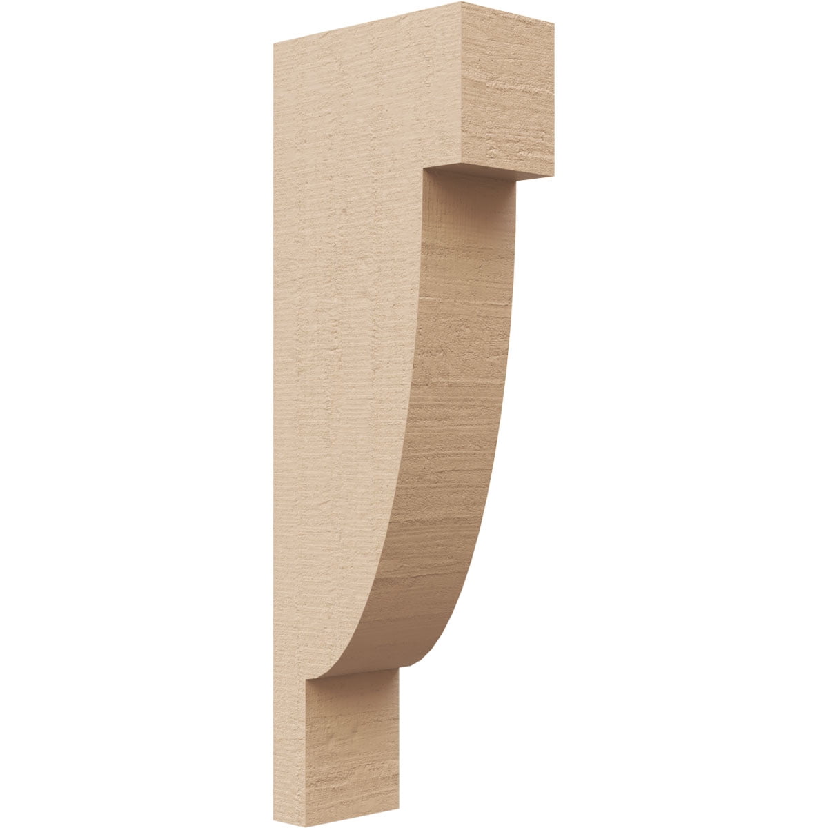 2"W x 4"D x 12"H Thin Alpine Rough Cedar Woodgrain TimberThane Corbel, Primed Tan