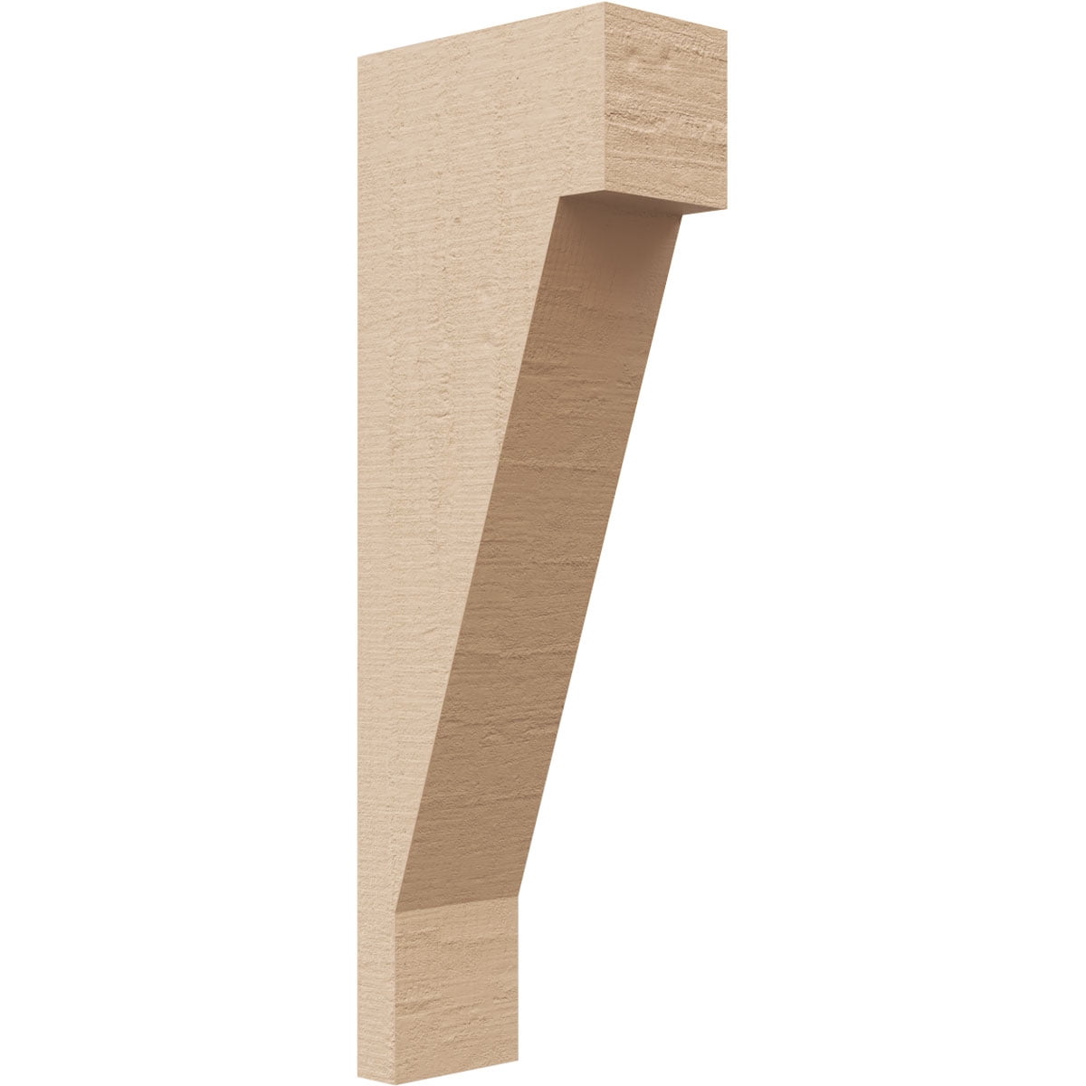 2"W x 4"D x 12"H Thin Burlington Rough Cedar Woodgrain TimberThane Corbel, Primed Tan