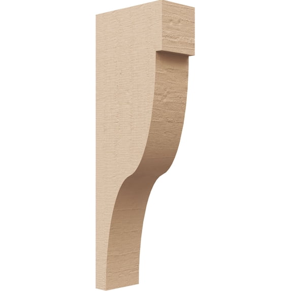 2"W x 4"D x 12"H Thin Garner Rough Cedar Woodgrain TimberThane Corbel, Primed Tan