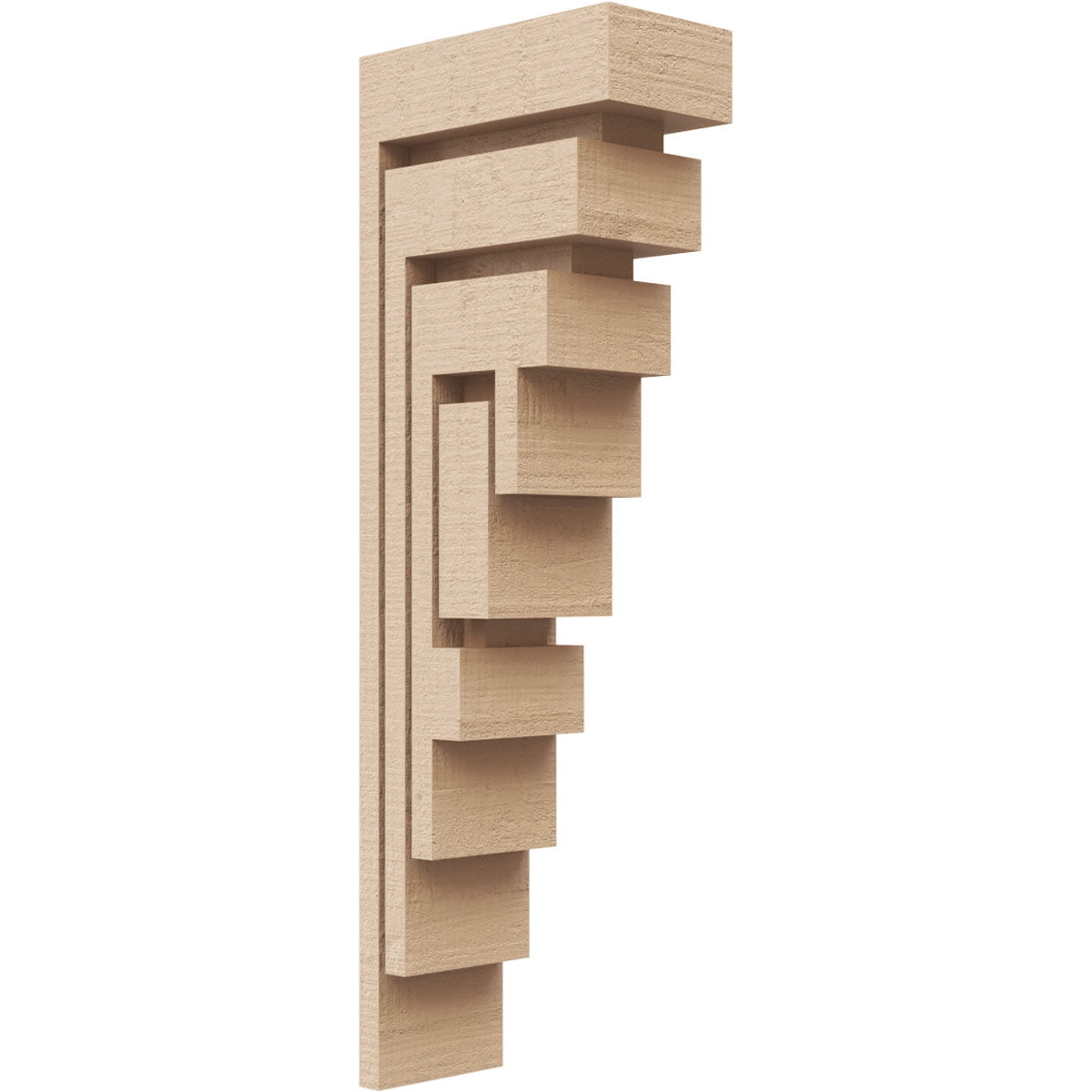 2"W x 4"D x 12"H Thin Landon Rough Cedar Woodgrain TimberThane Corbel, Primed Tan