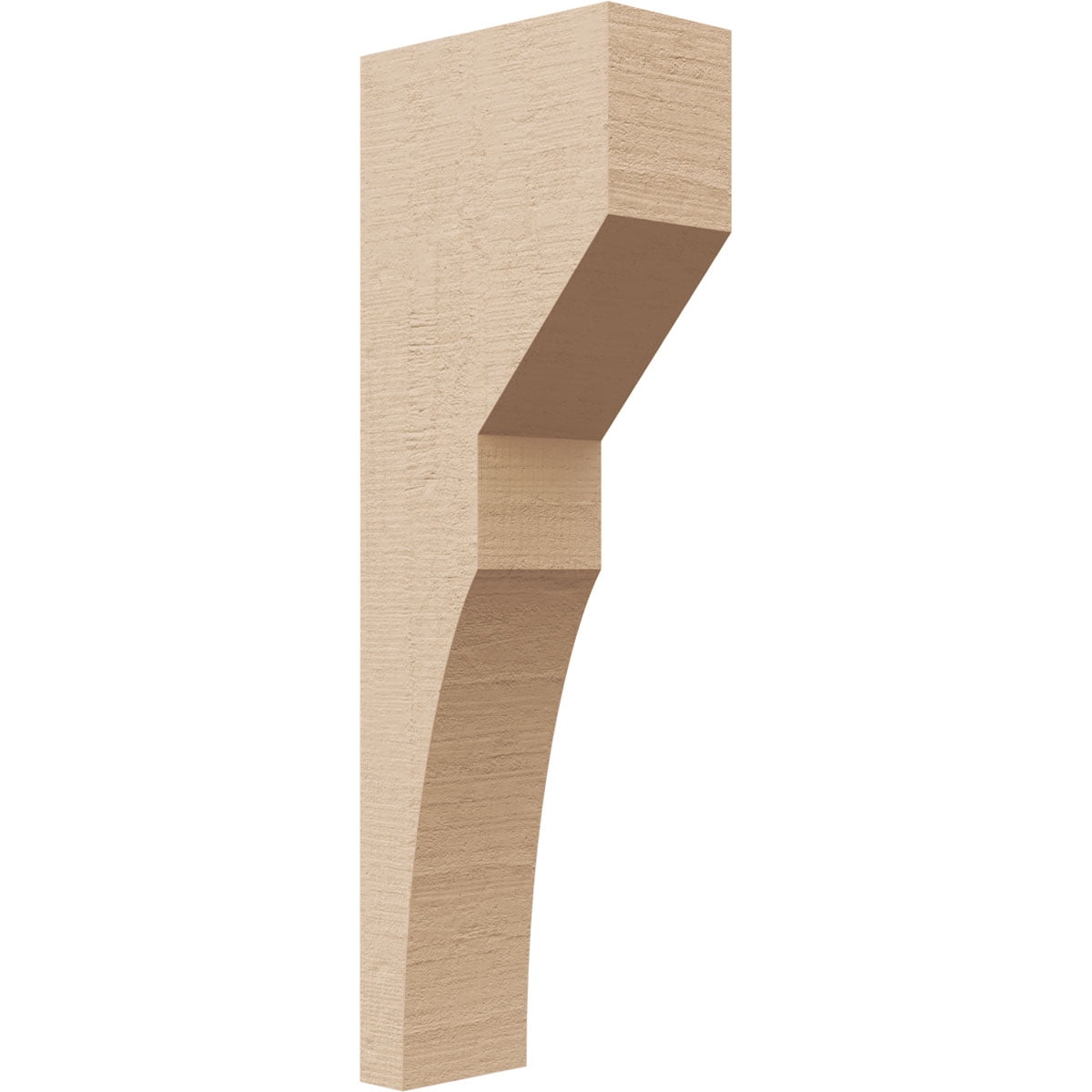 2"W x 4"D x 12"H Thin Monterey Rough Cedar Woodgrain TimberThane Corbel, Primed Tan