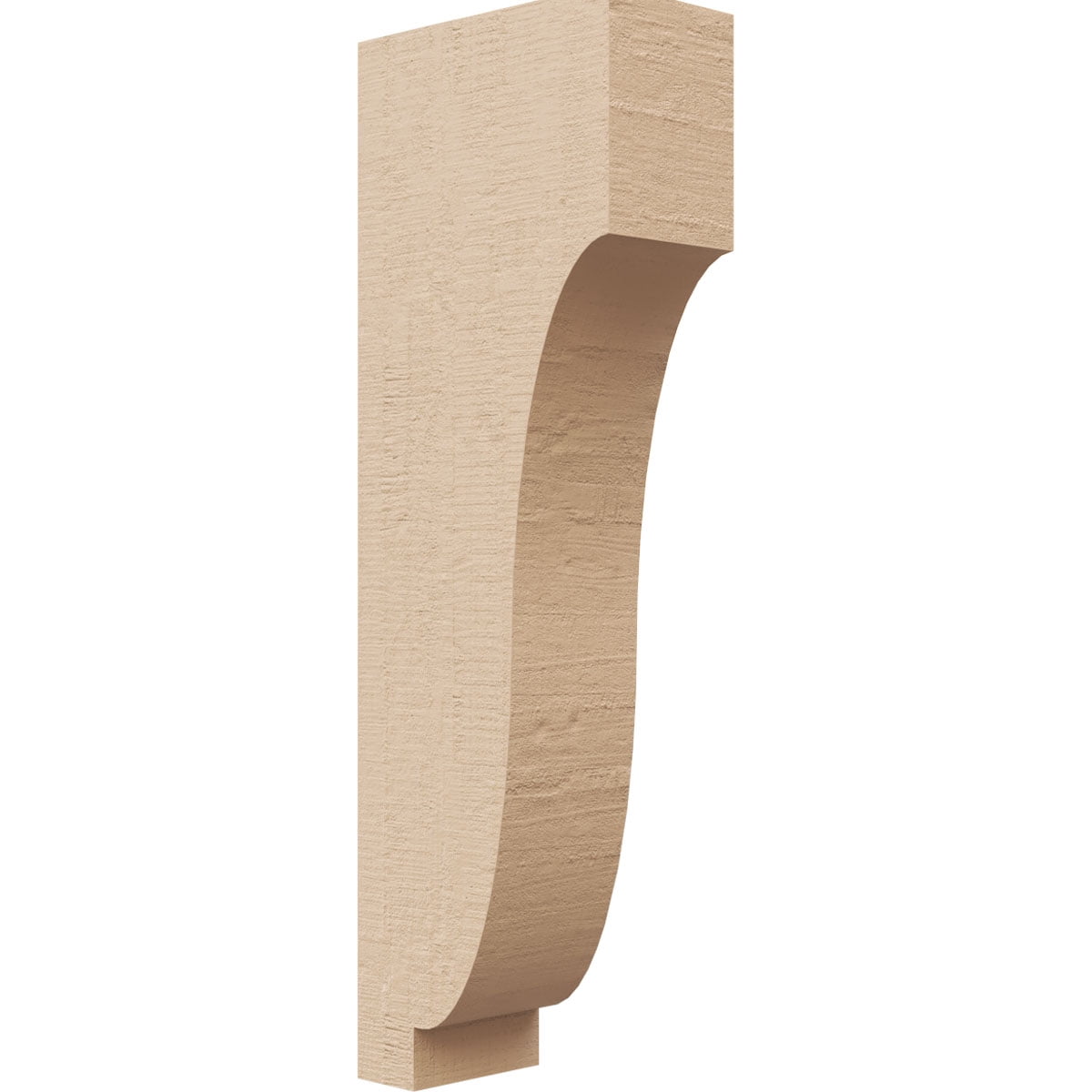 2"W x 4"D x 12"H Thin Van Buren Rough Cedar Woodgrain TimberThane Corbel, Primed Tan