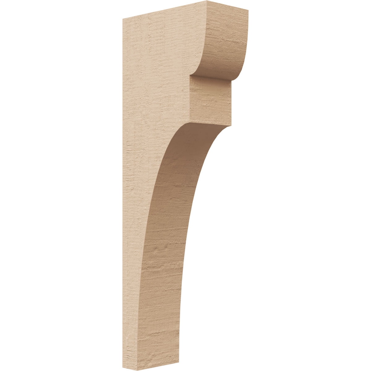 2"W x 4"D x 12"H Thin Yorktown Rough Cedar Woodgrain TimberThane Corbel, Primed Tan