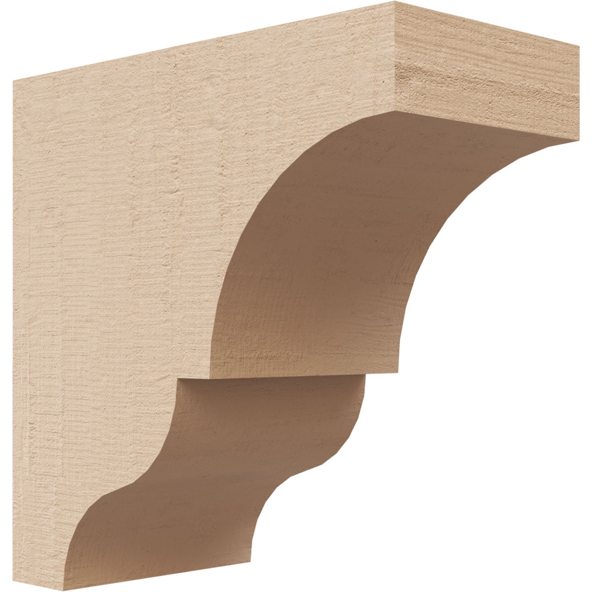 2"W x 4"D x 4"H Classic Asheboro Rough Cedar Woodgrain TimberThane Corbel, Primed Tan