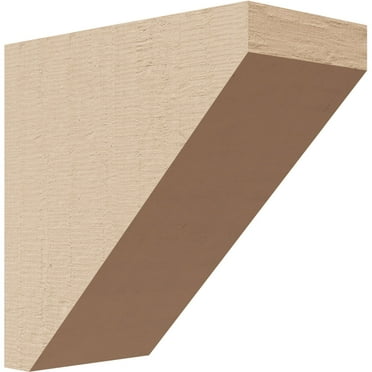 2"W x 4"D x 4"H Classic Concord Rough Cedar Woodgrain TimberThane Corbel, Primed Tan