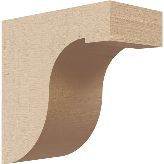 2"W x 4"D x 4"H Classic Del Monte Rough Cedar Woodgrain TimberThane Corbel, Primed Tan