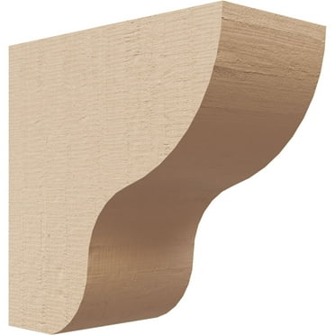2"W x 4"D x 4"H Classic Greensboro Rough Cedar Woodgrain TimberThane Corbel, Primed Tan