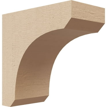 2"W x 4"D x 4"H Classic Legacy Rough Cedar Woodgrain TimberThane Corbel, Primed Tan
