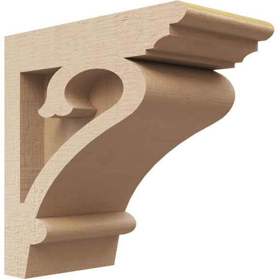 2"W x 4"D x 4"H Classic Mayflower Rough Cedar Woodgrain TimberThane Corbel, Primed Tan