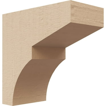 2"W x 4"D x 4"H Classic Monterey Rough Cedar Woodgrain TimberThane Corbel, Primed Tan