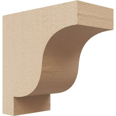 2"W x 4"D x 4"H Classic Newport Rough Cedar Woodgrain TimberThane Corbel, Primed Tan