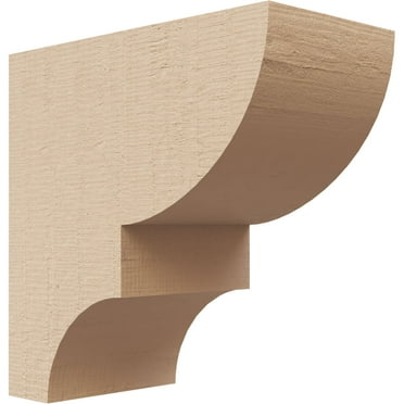 2"W x 4"D x 4"H Classic Ridgewood Rough Cedar Woodgrain TimberThane Corbel, Primed Tan
