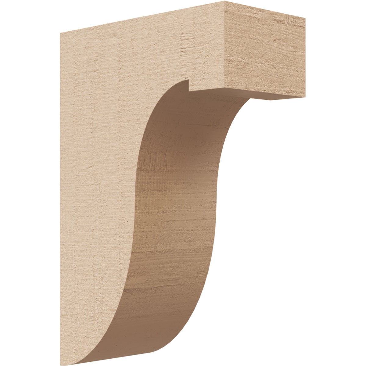 2"W x 4"D x 6"H Classic Del Monte Rough Cedar Woodgrain TimberThane Corbel, Primed Tan