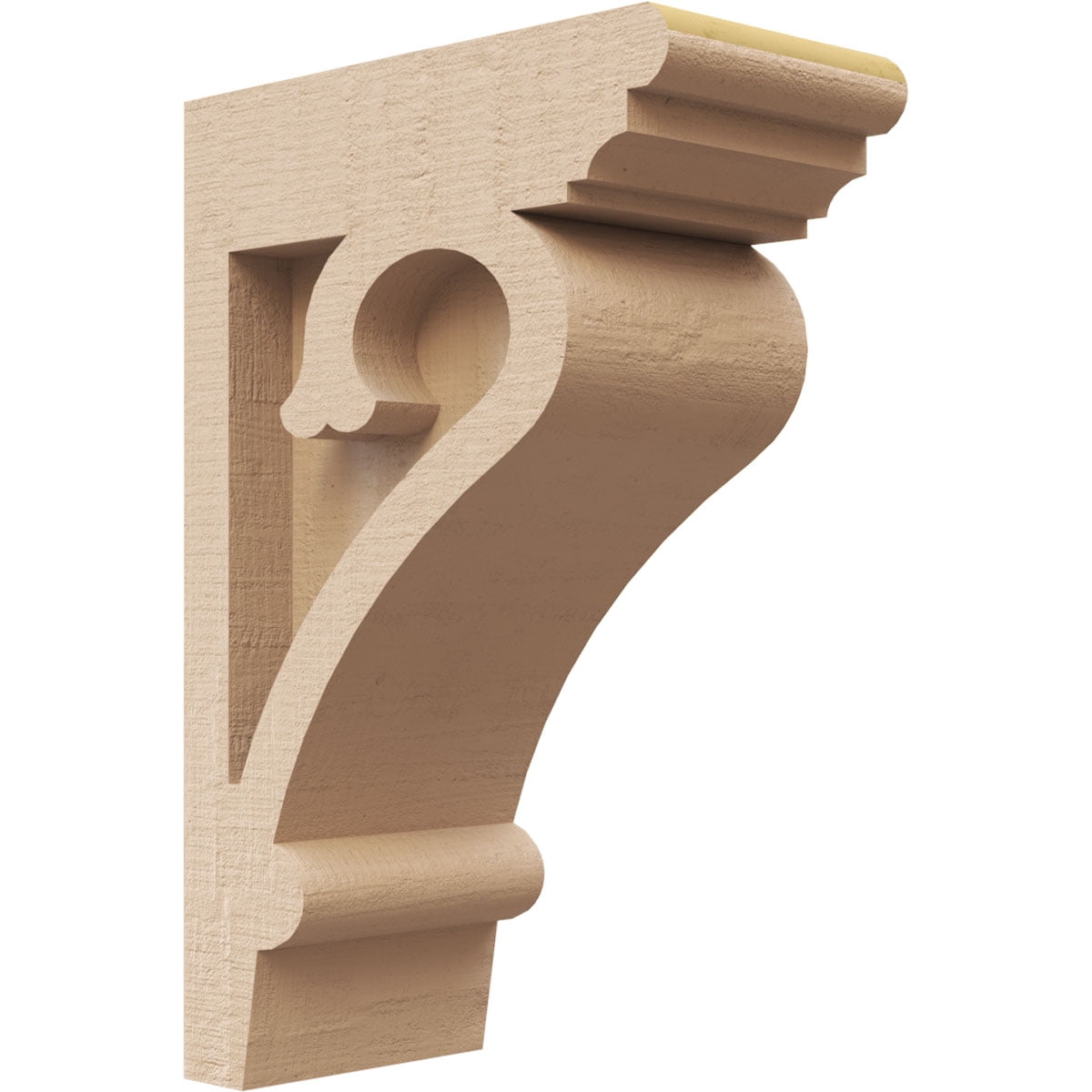 2"W x 4"D x 6"H Classic Mayflower Rough Cedar Woodgrain TimberThane Corbel, Primed Tan