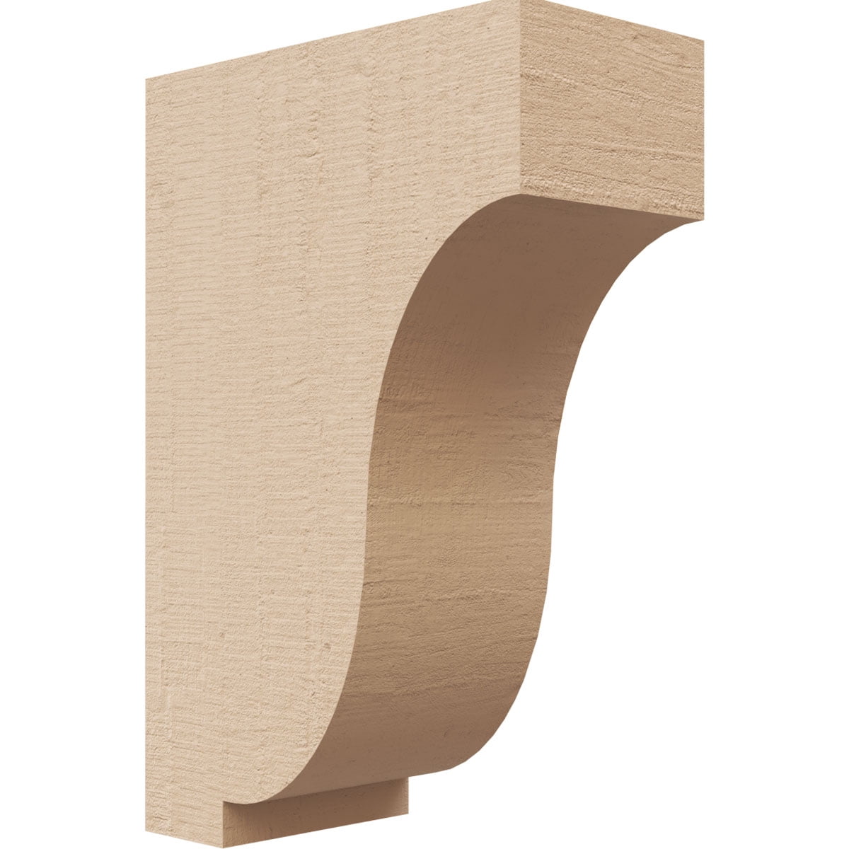 2"W x 4"D x 6"H Classic Van Buren Rough Cedar Woodgrain TimberThane Corbel, Primed Tan