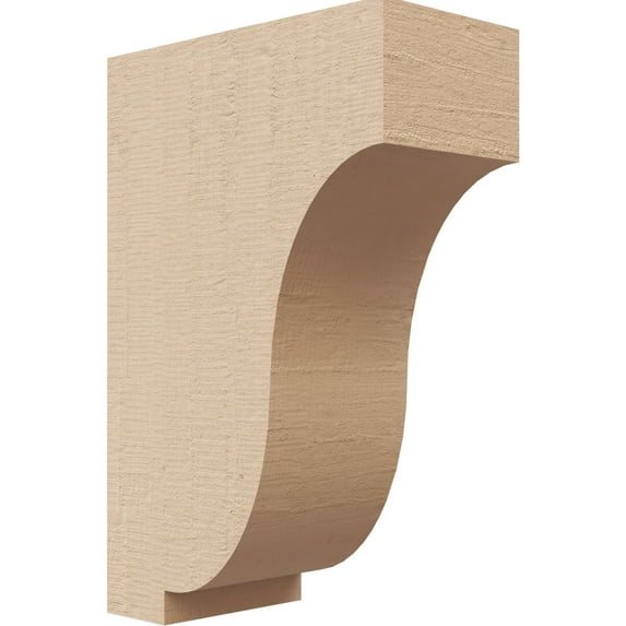 2"W x 4"D x 6"H Classic Van Buren Rough Cedar Woodgrain TimberThane Corbel, Primed Tan