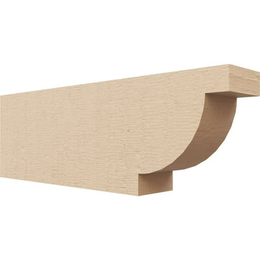 Ekena Millwork 2"W x 4"H x 12"L Alpine Woodgrain TimberThane Rafter Tail, Primed Tan