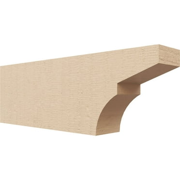Ekena Millwork 2"W x 4"H x 12"L Monterey Woodgrain TimberThane Rafter Tail, Primed Tan