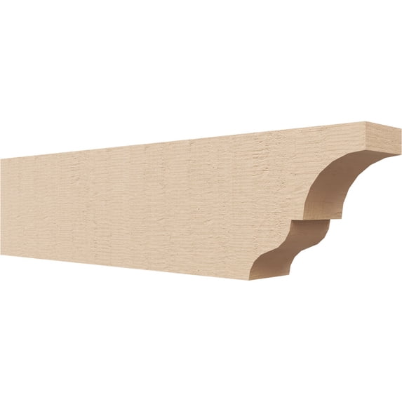 Ekena Millwork 2"W x 4"H x 16"L Asheboro Woodgrain TimberThane Rafter Tail, Primed Tan