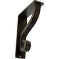 thumbnail image 1 of Ekena Millwork 2"W x 5 1/2"D x 8"H Ashford Triple, Wrought Iron Bracket, (Triple center brace), Antiqued Brass, 1 of 4