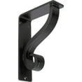 thumbnail image 1 of Ekena Millwork 2"W x 5 1/2"D x 8"H Ashford Triple, Wrought Iron Bracket, (Triple center brace), Powder Coated Black, 1 of 11