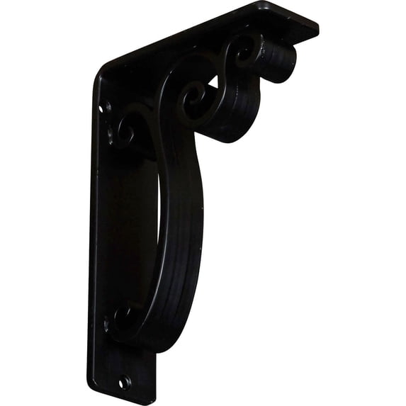 Ekena Millwork 2"W x 5 1/2"D x 8"H Avery Wrought Iron Bracket, (Triple center brace) (2-Pack)