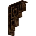 thumbnail image 1 of Ekena Millwork 2"W x 5 1/2"D x 8"H Eris Wrought Iron Bracket, (Triple center brace), Antiqued Brass, 1 of 10