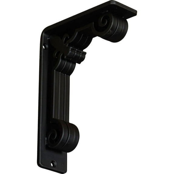 Ekena Millwork 2"W x 5 1/2"D x 8"H Fleur De Lis Wrought Iron Bracket, (Triple center brace) (6-Pack)