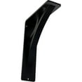 thumbnail image 1 of Ekena Millwork 2"W x 5 1/2"D x 8"H Galveston Wrought Iron Bracket, (Triple center brace), Powder Coated Black, 1 of 8