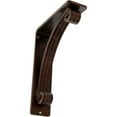 thumbnail image 1 of Ekena Millwork 2"W x 5 1/2"D x 8"H Legacy Wrought Iron Bracket, (Triple center brace), Antiqued Copper, 1 of 8