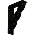 thumbnail image 1 of Ekena Millwork 2"W x 5 1/2"D x 8"H Loera Wrought Iron Bracket, (Triple center brace) (2-Pack), 1 of 4