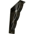 thumbnail image 1 of Ekena Millwork 2"W x 5 1/2"D x 8"H Loera Wrought Iron Bracket, (Triple center brace), Antiqued Warm Silver, 1 of 7