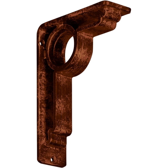 Ekena Millwork 2"W x 5 1/2"D x 8"H Maria Wrought Iron Bracket, (Triple center brace), Antiqued Copper