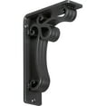 thumbnail image 1 of Ekena Millwork 2"W x 5 1/2"D x 8"H Orleans Wrought Iron Bracket, (Triple center brace), Powder Coated Black, 1 of 8