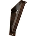 thumbnail image 1 of Ekena Millwork 2"W x 5 1/2"D x 8"H Traditional Wrought Iron Bracket, (Triple center brace), Antiqued Copper, 1 of 8