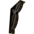 thumbnail image 1 of Ekena Millwork 2"W x 5 1/2"D x 8"H Versailles Wrought Iron Bracket, (Triple center brace), Antiqued Bronze, 1 of 7