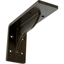Ekena Millwork 2"W x 6"D x 3 3/4"H Embrey Steel Bracket, Antiqued Brass