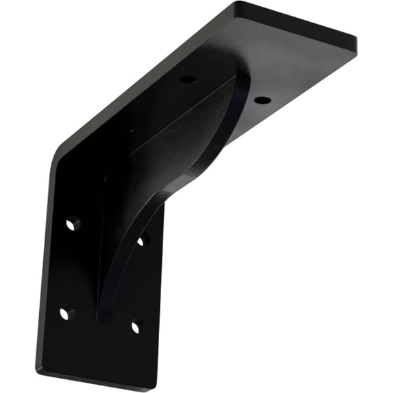 Ekena Millwork 2"W x 6"D x 3 3/4"H Embrey Steel Bracket, Powder Coated Black