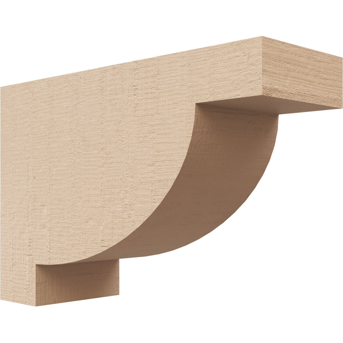 2"W x 6"D x 4"H Classic Alpine Rough Cedar Woodgrain TimberThane Corbel, Primed Tan