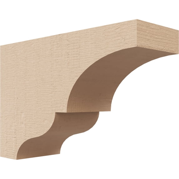 2"W x 6"D x 4"H Classic Asheboro Rough Cedar Woodgrain TimberThane Corbel, Primed Tan