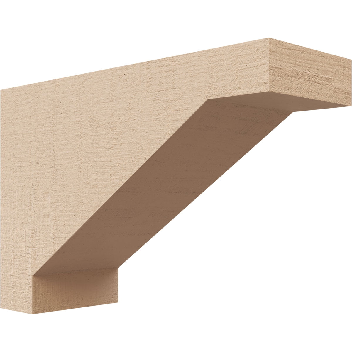 2"W x 6"D x 4"H Classic Burlington Rough Cedar Woodgrain TimberThane Corbel, Primed Tan
