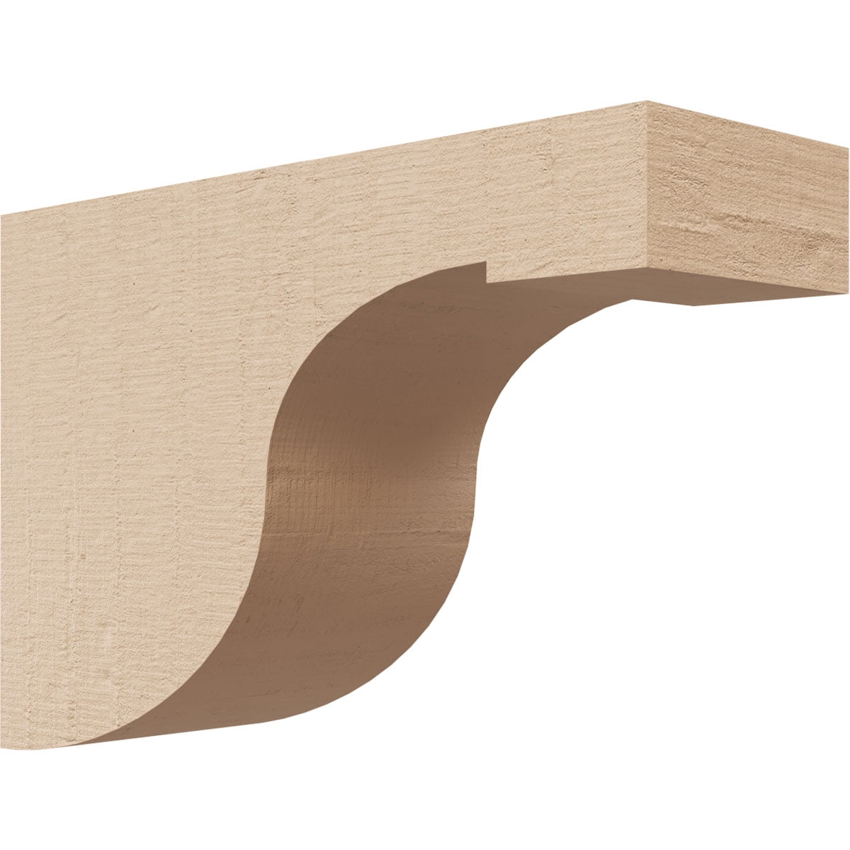 2"W x 6"D x 4"H Classic Del Monte Rough Cedar Woodgrain TimberThane Corbel, Primed Tan