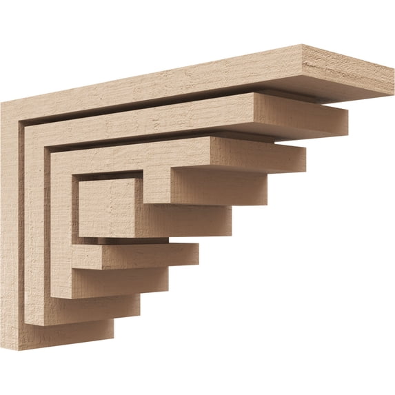2"W x 6"D x 4"H Classic Landon Rough Cedar Woodgrain TimberThane Corbel, Primed Tan