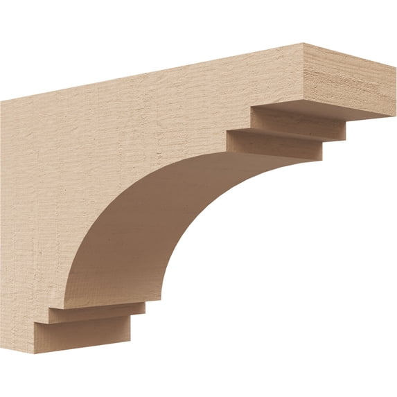 2"W x 6"D x 4"H Classic Pescadero Rough Cedar Woodgrain TimberThane Corbel, Primed Tan