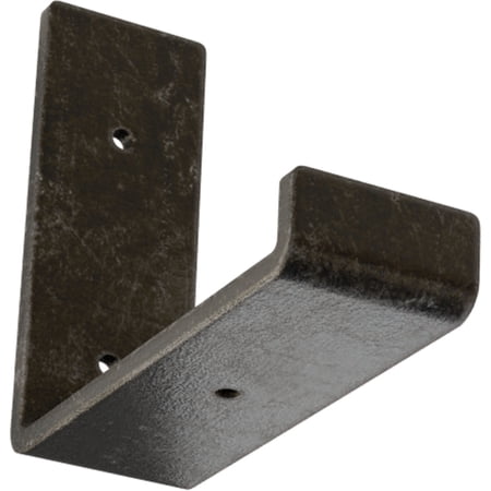 Ekena Millwork 2"W x 6"D x 5 1/2"H Steel Hanging Shelf Bracket, Antiqued Warm Silver