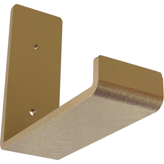 Ekena Millwork 2"W x 6"D x 5 1/2"H Steel Hanging Shelf Bracket, Hammered Gold