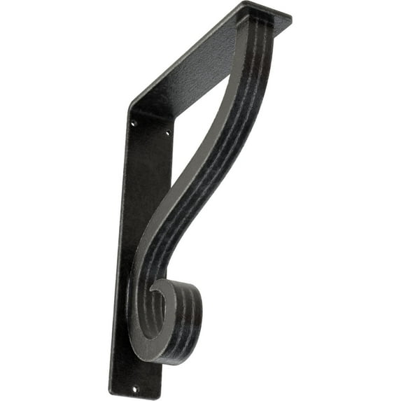 Ekena Millwork 2"W x 7 1/2"D x 10"H Ashford Triple, Wrought Iron Bracket, (Triple center brace), Antiqued Pewter