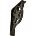 thumbnail image 1 of Ekena Millwork 2"W x 7 1/2"D x 10"H Austin Wrought Iron Bracket, (Triple center brace), Antiqued Pale Gold, 1 of 8