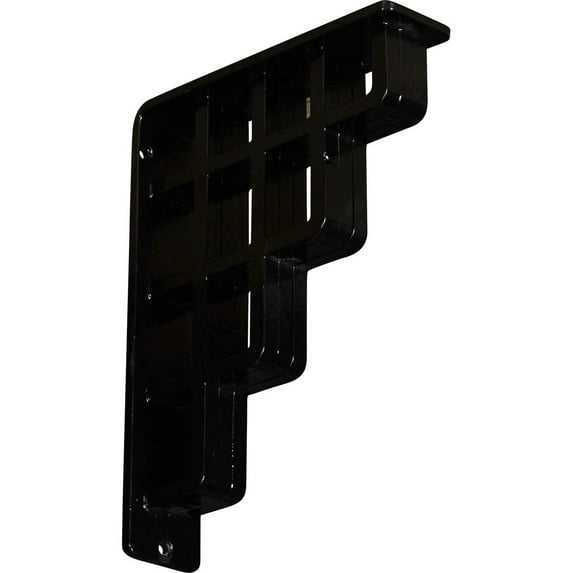 Ekena Millwork 2"W x 7 1/2"D x 10"H Diane Wrought Iron Bracket, (Triple center brace) (2-Pack)